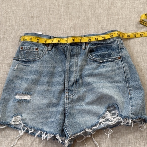Pacsun Distressed Ultra High Rise Vintage Shorts Size 26 Button Fly - Picture 7 of 9